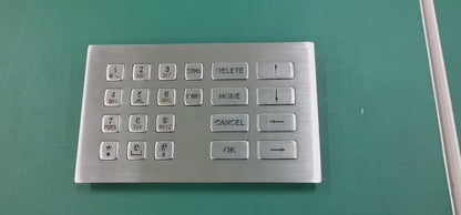 Metal USB Keyboard With 22 Keys Industrial Mini Stainless Steel Kiosk Keypad